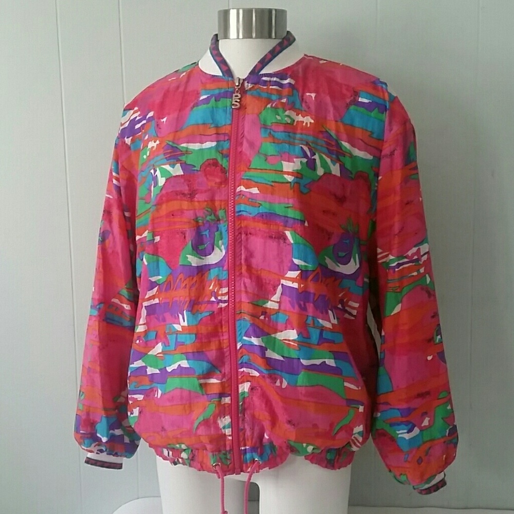 Funky Windbreaker Bright Magenta Tropical coat
